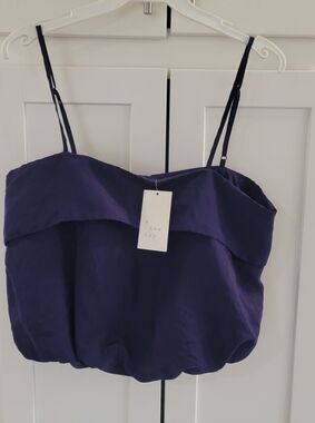 a new day Purple Bubble Hem Spaghetti-Strap Camisole